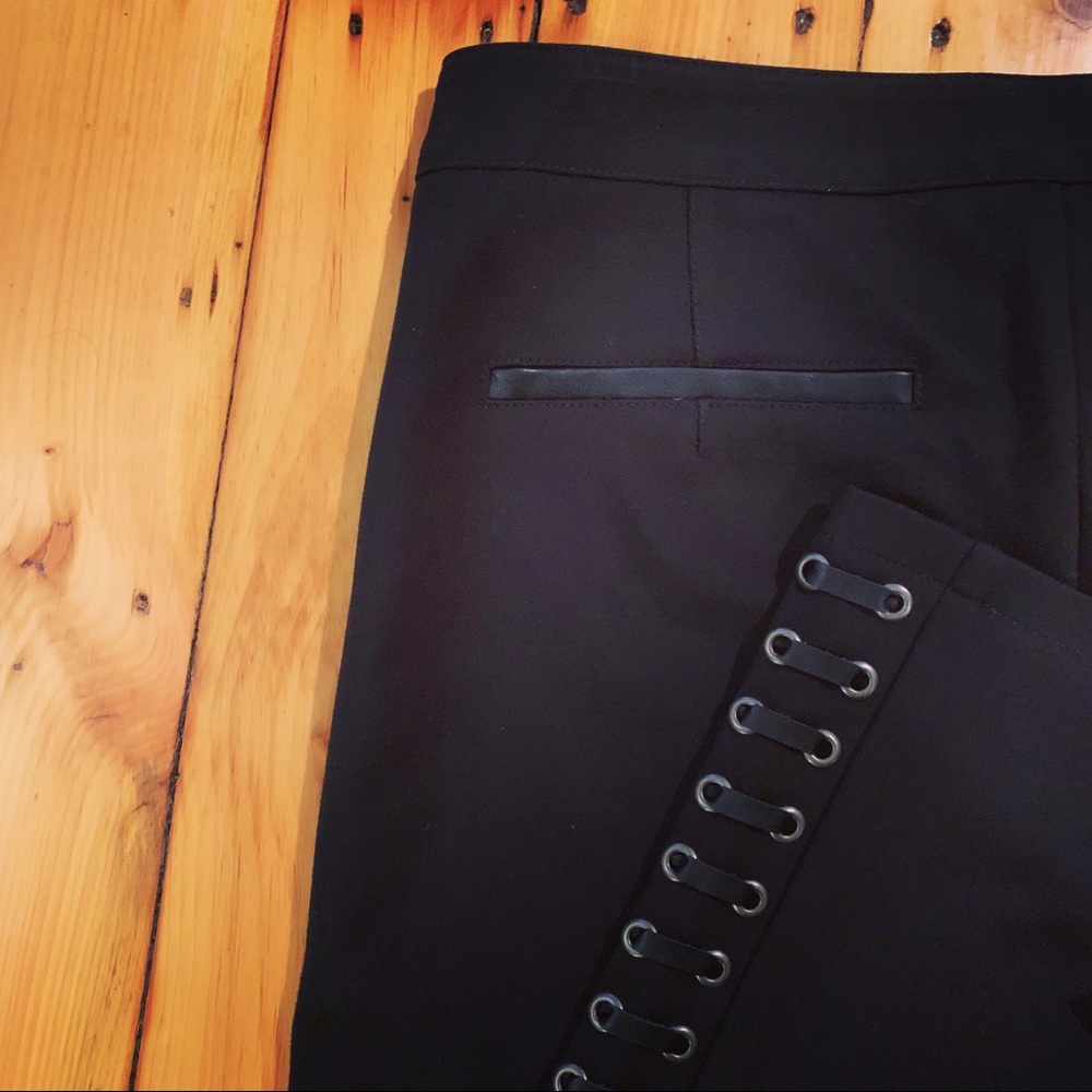 SALE! 🎆 PAIGE “Tulia” Black Ponte LACE-UP pant! - Picture 5 of 8